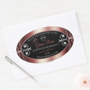 Luxe juwelen Wine Red Black Product Labels Logo
