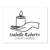 Luxe kaarsen Small Business, Custom Large Rubberstempel (Afrduk)