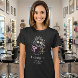 Luxe Kapsalon Beauty Salon Modern Zwart T-shirt