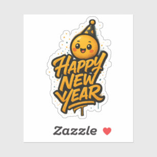Luxe Kawaii Nieuwjaar Graffiti — Diagonale Celes Sticker