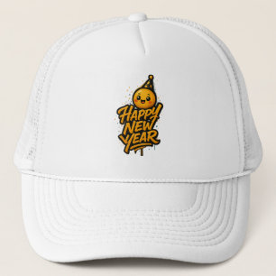 Luxe Kawaii Nieuwjaar Graffiti — Diagonale Celes Trucker Pet