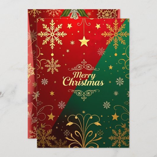 Luxe kerst elegantie kaart (Voorkant / Achterkant)