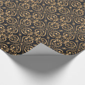 Luxe kerst goud patroon cadeaupapier (Hoek)