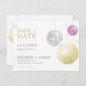 Luxe Kerstbruiloft Save the Date Aankondigingskaart (Voorkant / Achterkant)