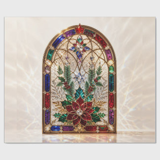 Luxe kerstcadeaupapier met kathedraalraam cadeaupapier