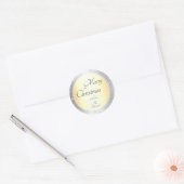Luxe kerstgoud en zilver effect met sterren ronde sticker (Envelop)