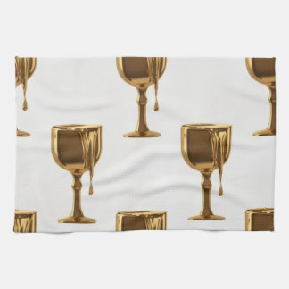 Luxe Keuken Theedoeken Set: 3D Vloeibaar Goud Stro