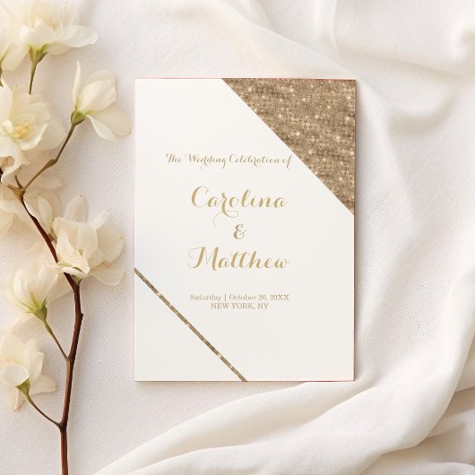 Luxe klasse witte gouden glitter glam programma