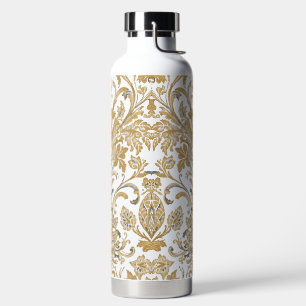 Luxe, Klassiek, Elegant, Goud Beige Patroon Waterfles