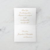 Luxe Klassiek Script Romantisch Wit Goud Huwelijk Bedankkaart (Binnen)