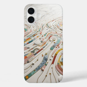Luxe Kleurrijke Kiezels Telefoonhoes - Elegant iPhone 16 Plus Hoesje