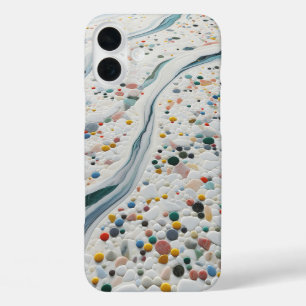 Luxe Kleurrijke Kiezelstelefoonhoes - Elegant iPhone 16 Plus Hoesje