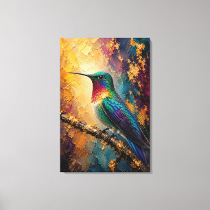 Luxe Kolibrie Impasto Canvasprint Canvas Afdruk
