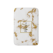 Luxe koninklijke elegante Marmer Goud monogram Badmat (Voorkant Verticaal)