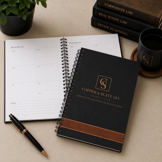 Luxe Koper & Leiste Advocaat Weekplanner Planner