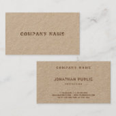 Luxe Kraft papier Elegante distressed text Visitekaartje (Voorkant / Achterkant)