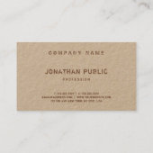 Luxe Kraft papier Elegante distressed text Visitekaartje (Achterkant)
