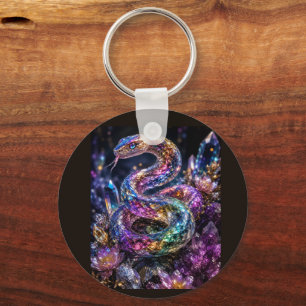 Luxe Kristallen Slang Zwarte Goud Glamour Sleutelhanger