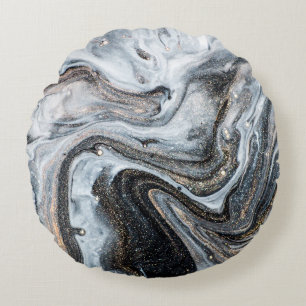 Luxe kunst in oostelijke stijl. Goudzwijn Rond Kussen