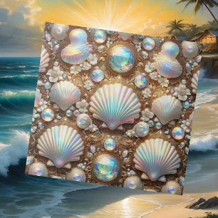 Luxe Kustdecoratie Diamanten en Schelpen Tegeltje