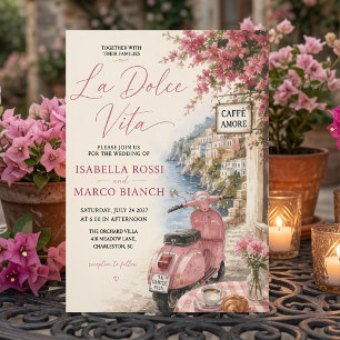 Luxe La Dolce Vita Amalfi Coast Bruiloft Kaart