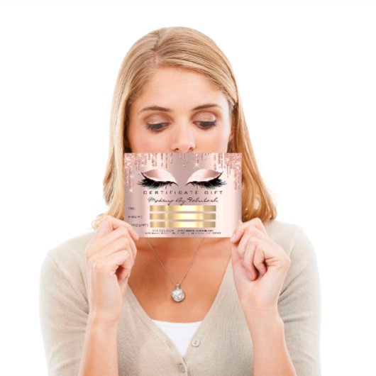 Luxe Lashes Blush Drids Makeup Certificate Gift Kaart