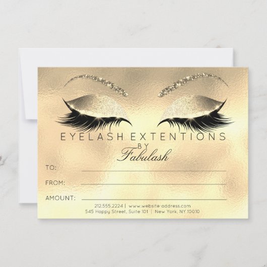 Luxe Lashes Extension Makeup Certificate Gift (Voorkant)