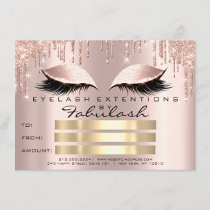 Luxe Lashes Roos Gold Makeup Certificate Gift Kaart