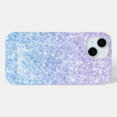 Luxe Lavendel Bord Blauw Glitter Gradient Case-Mate iPhone Case (Achterkant (horizontaal))