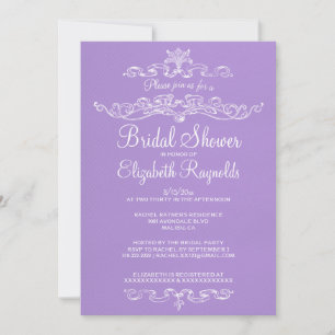 Luxe lavender Bridal Shower-uitnodigingen Kaart