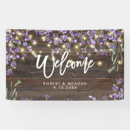 luxe lavender en houten bruiloft welkomstbanner spandoek