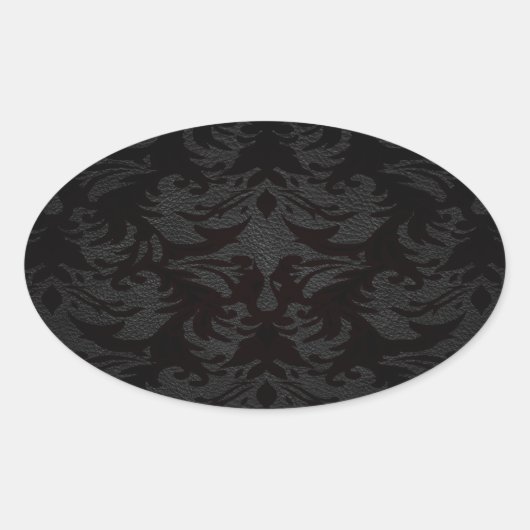 luxe leder ziet er uit ovale sticker (Voorkant)