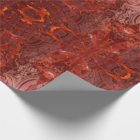 Luxe lederen getextureerd goudbruin patroon cadeaupapier (Hoek)