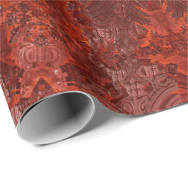 Luxe lederen getextureerd goudbruin patroon cadeaupapier