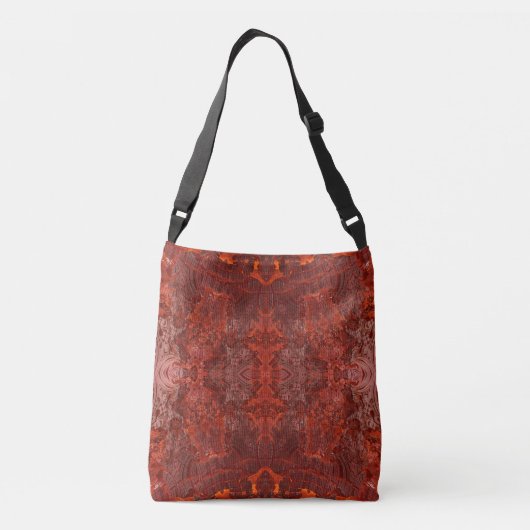 Luxe lederen getextureerd goudbruin patroon crossbody tas (Achterkant)