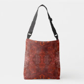 Luxe lederen getextureerd goudbruin patroon crossbody tas (Voorkant)