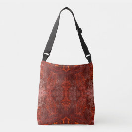 Luxe lederen getextureerd goudbruin patroon crossbody tas