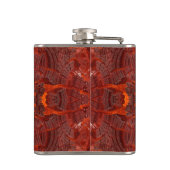 Luxe lederen getextureerd goudbruin patroon heupfles (Achterkant)
