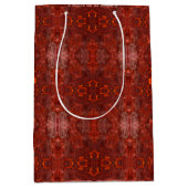 Luxe lederen getextureerd goudbruin patroon medium cadeauzakje (Voorkant)