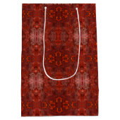 Luxe lederen getextureerd goudbruin patroon medium cadeauzakje (Achterkant)