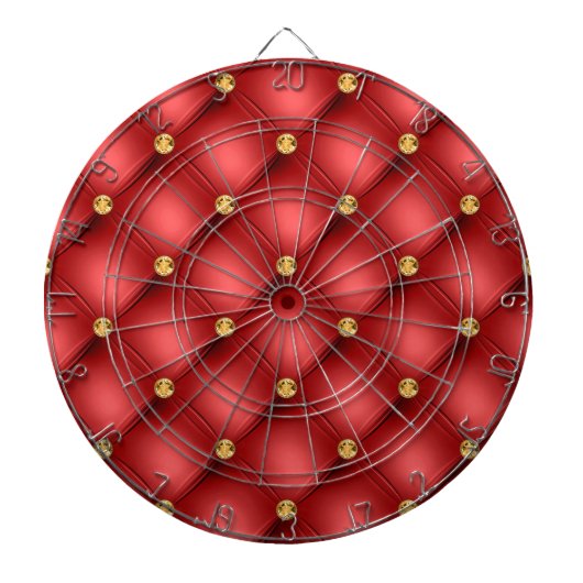 Luxe lederen textiel, van rood en gouddiamant dartbord (Voorkant)