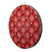 Luxe lederen textiel, van rood en gouddiamant dartbord (Voorkant Rechts)