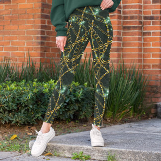 Luxe Leggings met Golden Chain Pattern