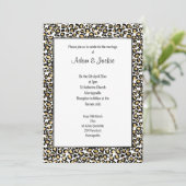 LUXE LEOPARD BLACK TRIM WEDING KAART (Staand voorkant)