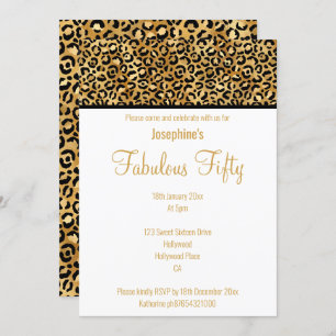 LUXE LEOPARD GOLD CUSTOM INVITATION KAART