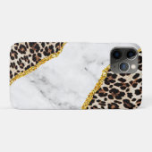 Luxe leopard Interior Marble Stone Glitter Beach Case-Mate iPhone Case (Achterkant (horizontaal))
