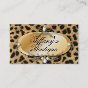 Luxe Leopard PrintVintage Mode Visitekaartjes