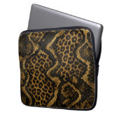Luxe Leopard-Python Fusion Print Laptop Sleeve (Voorkant Links)