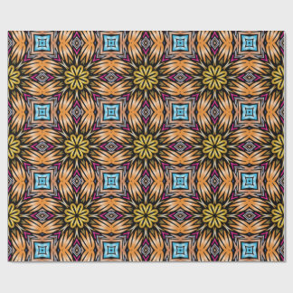 Luxe Levendig Goud Bloem Kaleidoscoop Patroon Cadeaupapier