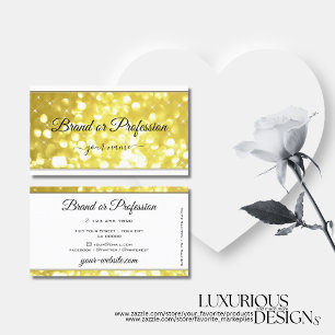 Luxe Licht Gouden Glitter Sterren Elegant Wit Visitekaartje